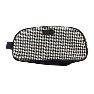 Aramis Bag Men's Travel Toiletry Wash Shave Beige Houndstooth Sz 10.5"x5"x3"